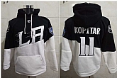 Los Angeles Kings 11 Anze Kopitar White Black All Stitched Pullover Hoodie